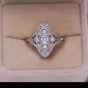 Elegant Silver Color Diamond Look Ring